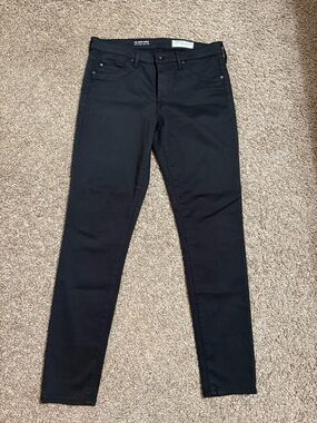 Adriano Goldschmied Stevie Slim Straight Ankle Pants Womens 
Black Stretch
